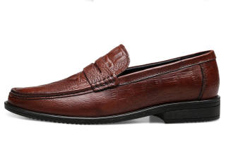 DCK Casual Leather Shoes Men's Low Top Black/Red Brown/Dark Brown