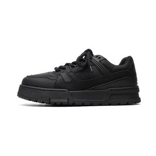 IZEIZIG Microfiber Leather Low top Skateboard Shoes Men's Black