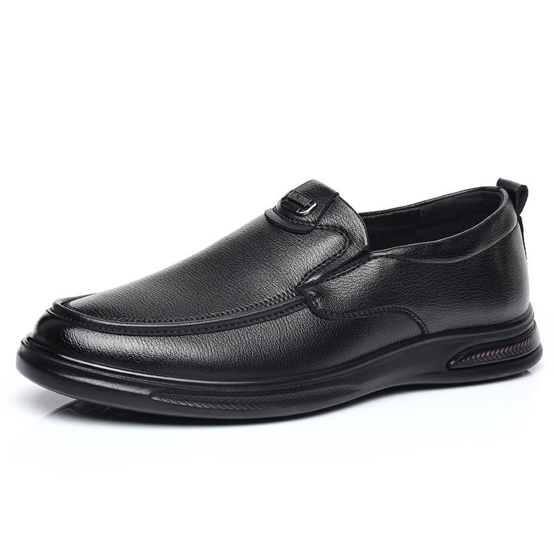CITONGXIANSHENG Cow Split Leather Casual Shoes Men's Black