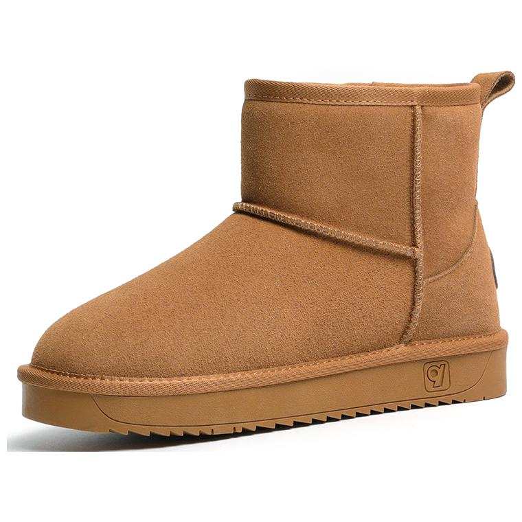 GIGIRYO Cow Suede Thermal Abrasion Resistant Slip Resistant Thermal Abrasion Resistant Slip Resistant Short Snow Boots