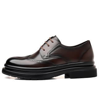 Xiwencha Top Grain Cow Leather Casual Shoes Men's