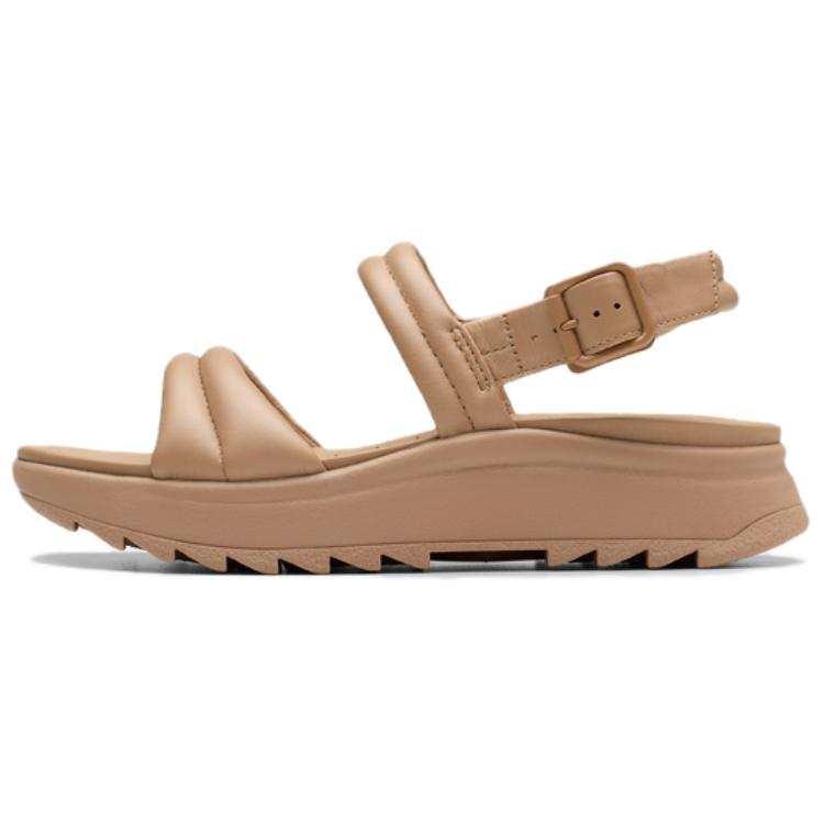 Clarks DashLite Surf Fiber Collection Sheepskin One Strap Sandals Women's Brown