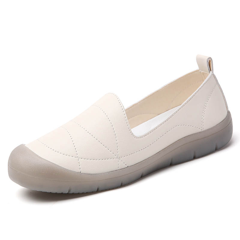 Reivantix Reivanti Cow Split Leather Casual Shoes 2.5cm Women's Beige