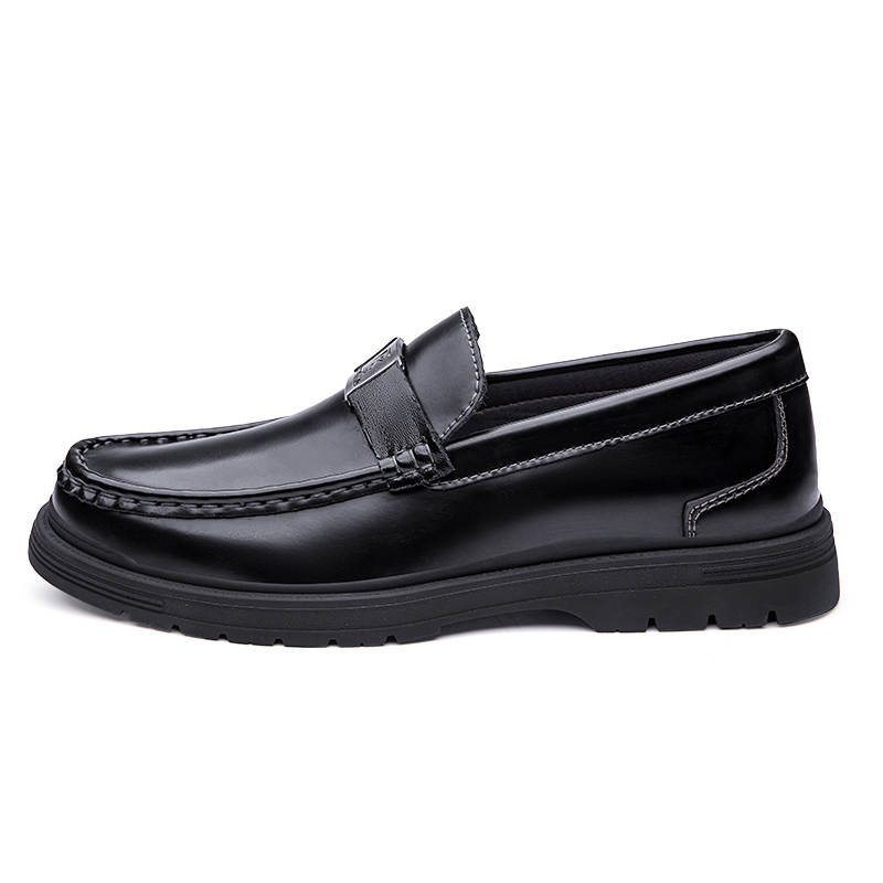 CKVUSAMG Top Grain Cow Leather Loafers Men's Black