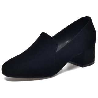 Devanro Sheepskin Chunky Heel High Heels 5CM Women's