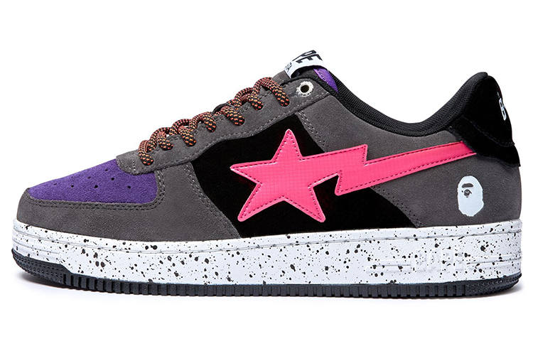 A BATHING APE A BATHING APE Bape Sta Black Grey Pink Suede