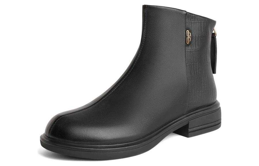 BELLE Sheepskin Soft And Comfortable, Fleece Lined Thermal, Maillard Style Fashion Boots Ankle Boots 3cm Women's