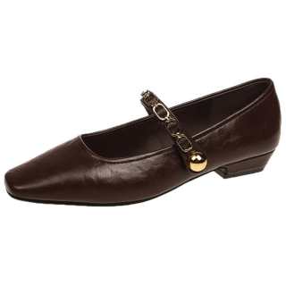 PARK DANCE Microfiber Leather Chunky Heel Mary Jane Shoes Women's