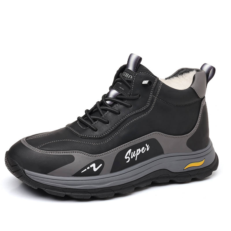 GIHO Cow Split Leather Wool, Versatile And Trendy, Comfortable Fleece Lined
