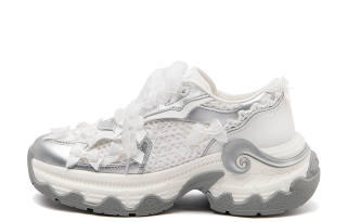 Lily Wei Art Student Low top Chunky Sneakers Women's Silver
