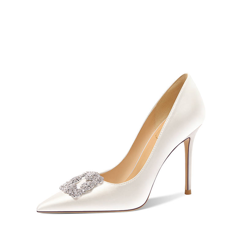 Holy Rose Slim Heel Commemoration High Heels Women's White