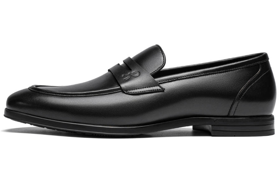 ROBERTA DI CAMERINO Cow Leather Casual Loafers Men's Black