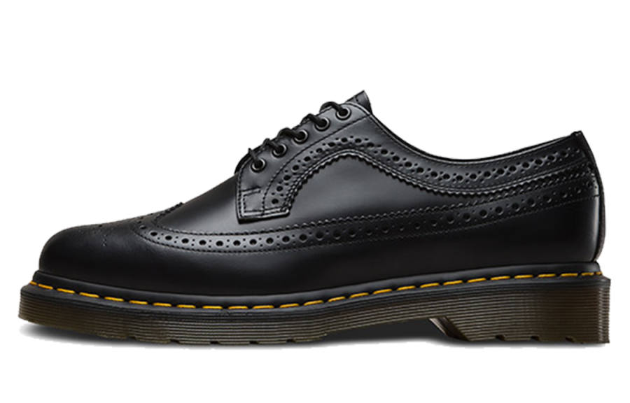 Dr.Martens 3989 Dr.Martens Smooth Leather Brogue 'Black Yellow Stitch'