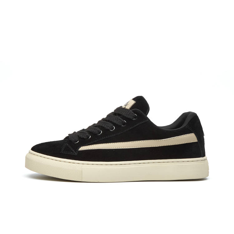 AOXIANG Leather Low top Skateboard Shoes Men's Black