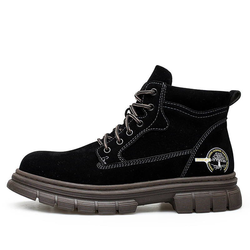 GONGNIUMEILI Microfiber Leather Short Combat Boots Men's