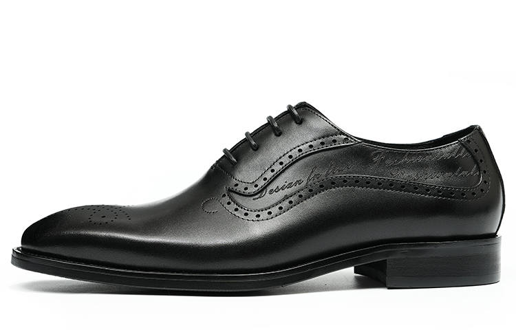 ASTON M.JAZZ Dress Shoes Men's Low Top Black/Coffee