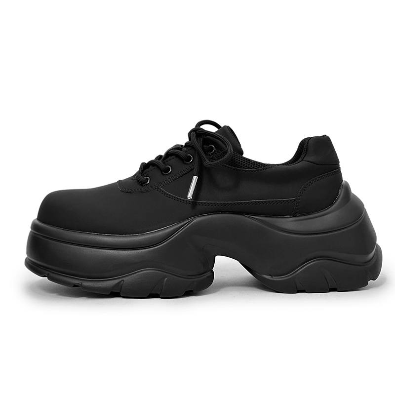 JANECO Cow Split Leather Casual Shoes Men's Matte Black