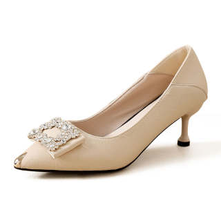 TAOLEI High Heels Women's Ecru
