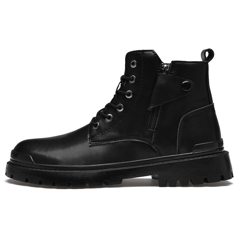 GONGNIUMEILI Short Combat Boots Men's Black