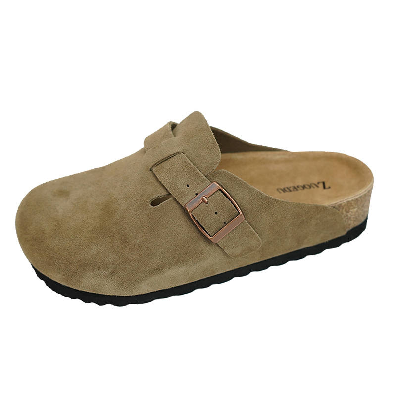 Zuogedu Abrasion Resistant Slip Resistant Abrasion Resistant Slip Resistant Closed Toe Slippers Unisex Gray Green