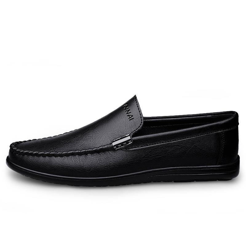 WENNAI Cow Split Leather Casual Shoes Men's Black
