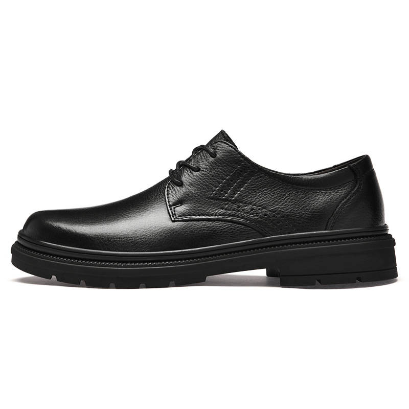 LAORENTOU Top Grain Cow Leather Casual Shoes Men's Black