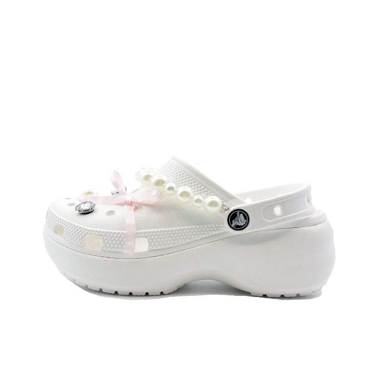 Crocs Crocs Classic Platform Lined Clog EVA Clogs Unisex White