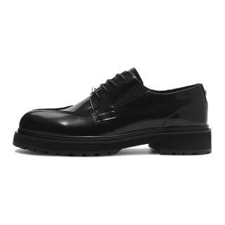 TERRA INCOGNITA Top Grain Cow Leather Casual Leather Shoes Unisex Rock Black