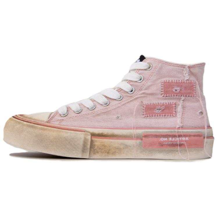 ARTICLE NO. ARTICLE NO. Distressed Shoes High top Canvas Shoes Unisex Pink