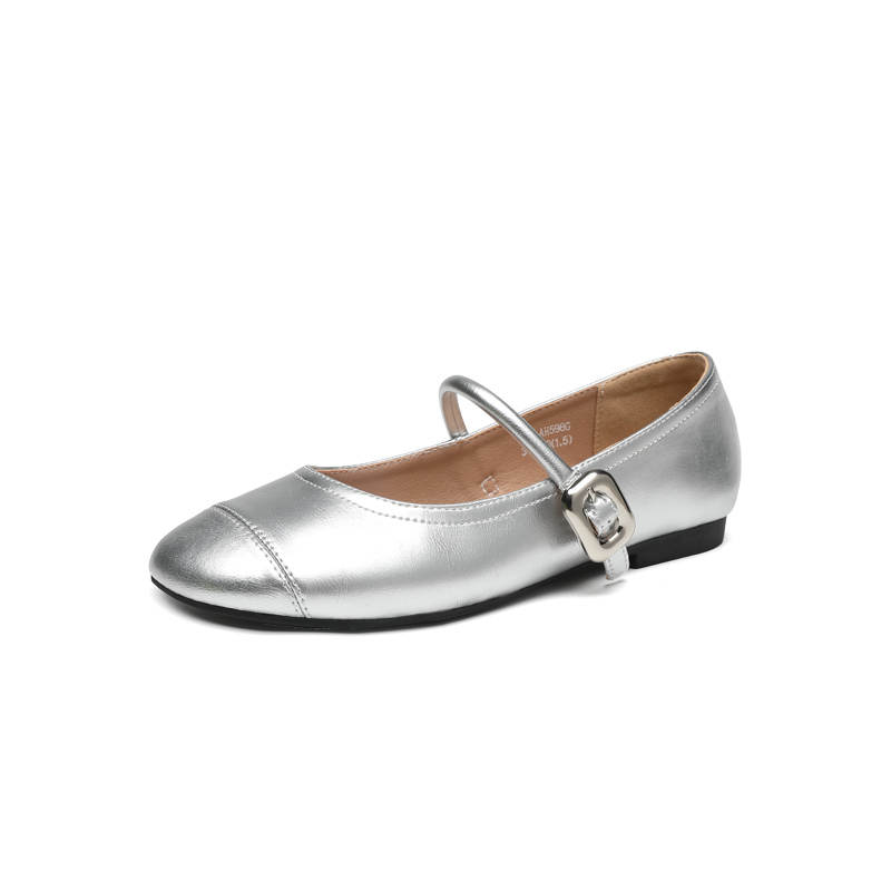 ZHR Mary Jane Shoes Women's Beige, Silver White