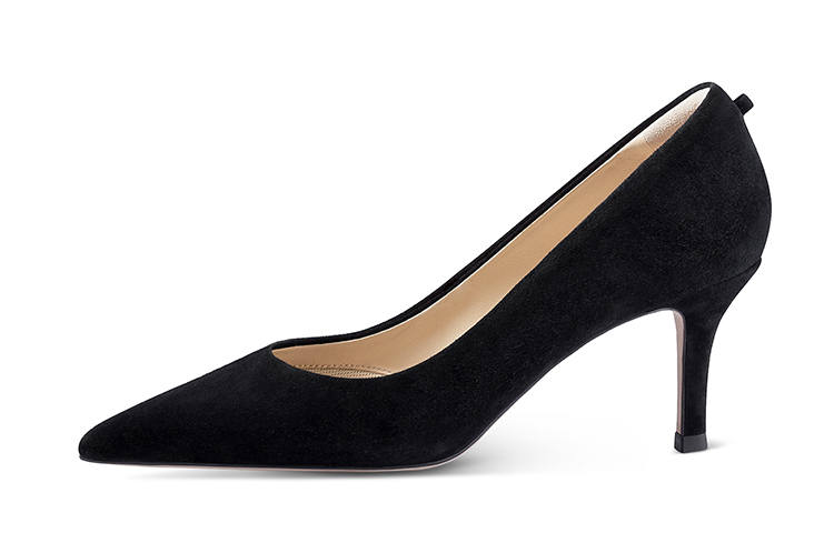 7or9 Black Truffle Wide Toe Style Slim Heel High Heels 7cm Women's Black