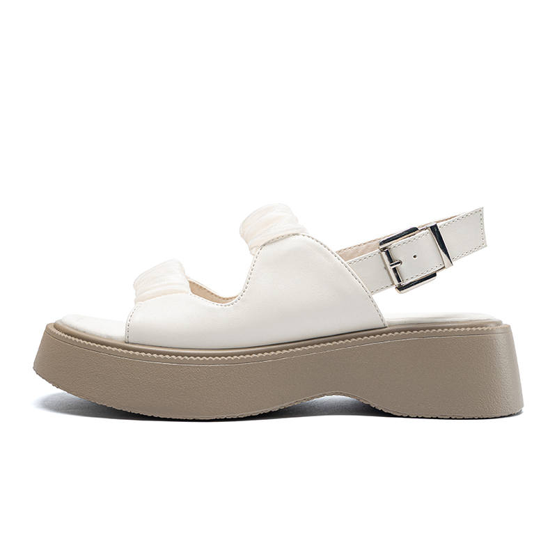 ZHR Leather One Strap Sandals 4.5cm Women's Beige