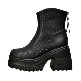 Forest Princess Synthetic Leather Ankle Boots Women's Black