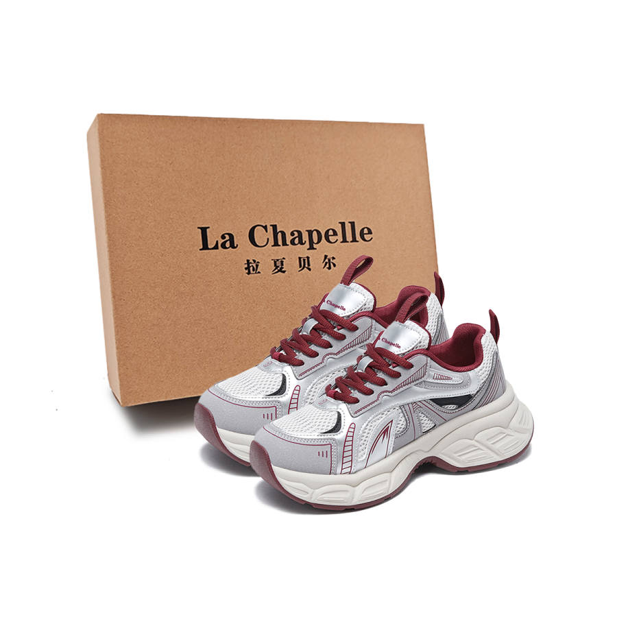 La Chapelle American Urban Chic Style Urban Techwear, Niche Trendy 5.5cm Height Increasing Platform Microfiber Leather