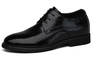 SULEGAO Cow Split Leather Dress Shoes Men's Black