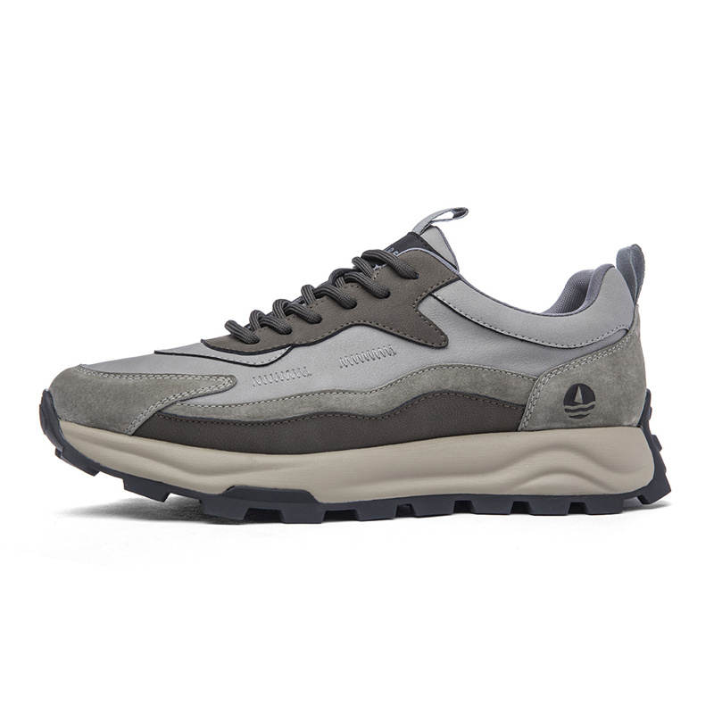 NAVIGARE Pigskin Height Increasing Low top Casual Shoes Men's Gray