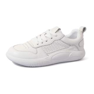 BANGQIAO Cow Leather Low top Skateboard Shoes Women's White