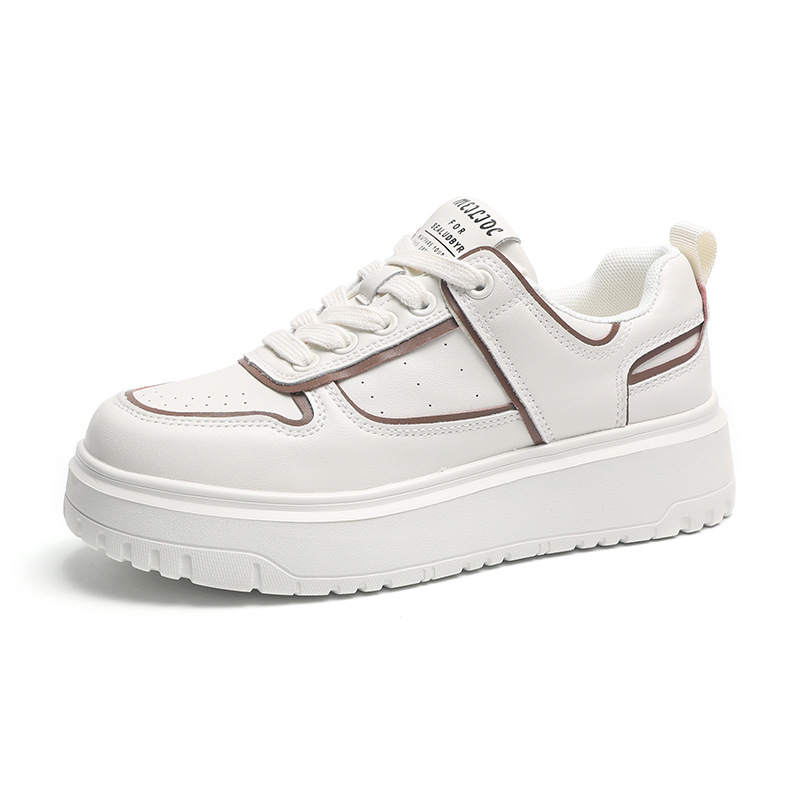 O.L White Sneakers Cow Split Leather Low top Skateboard Shoes Women's