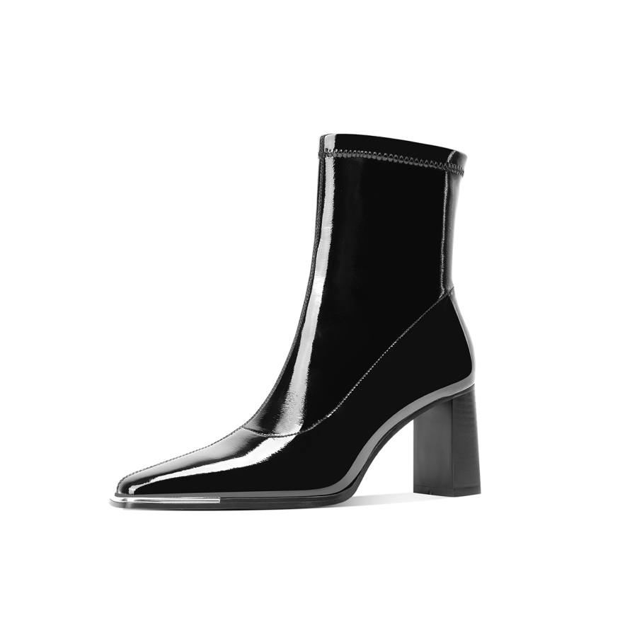 Shesrim Leather Ankle Boots Women's Black