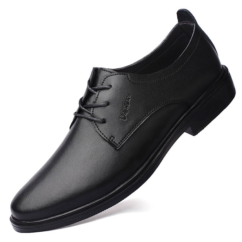 DILIKAN Cow Split Leather Dress Shoes Men's Black