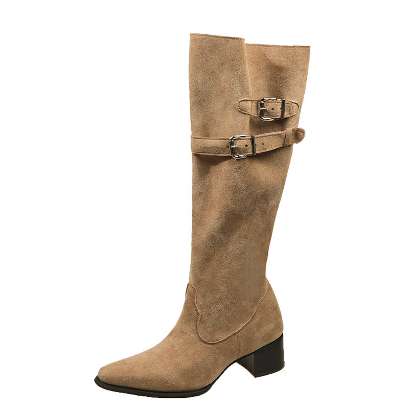 Alxnan Knee high Boots Women's Khaki