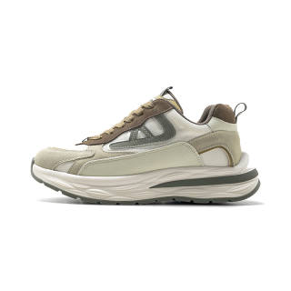 GUQUE Slip Resistant Slip Resistant Low top Chunky Sneakers Unisex White Green
