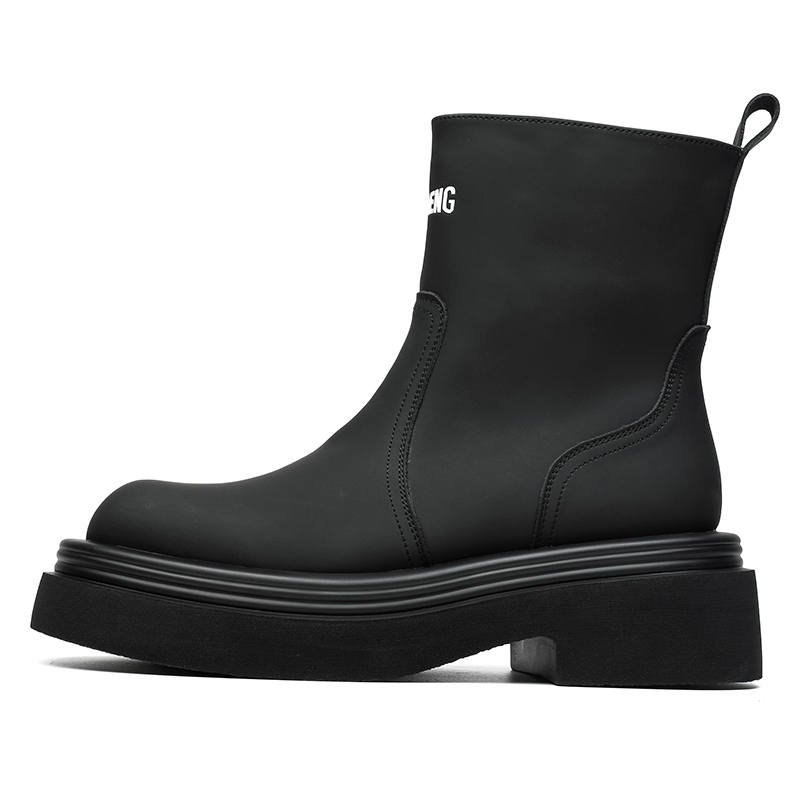 CHILANG CHILANG Microfiber Leather Ankle Boots Men's Black