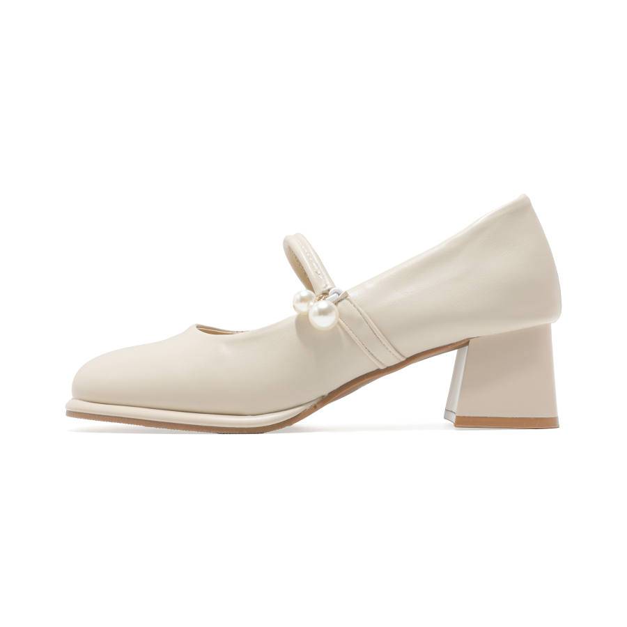 DAWEIJIA Microfiber Leather Chunky Heel Mary Jane Shoes Women's