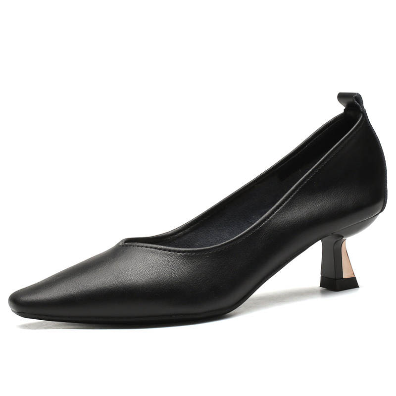 YAFEI XUANYU Cow Split Leather Slim Heel High Heels 4.5cm Women's