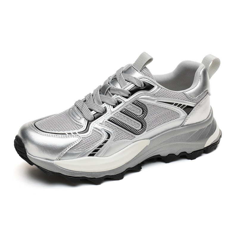 AOKANG Fabric Low top Chunky Sneakers Women's Silver