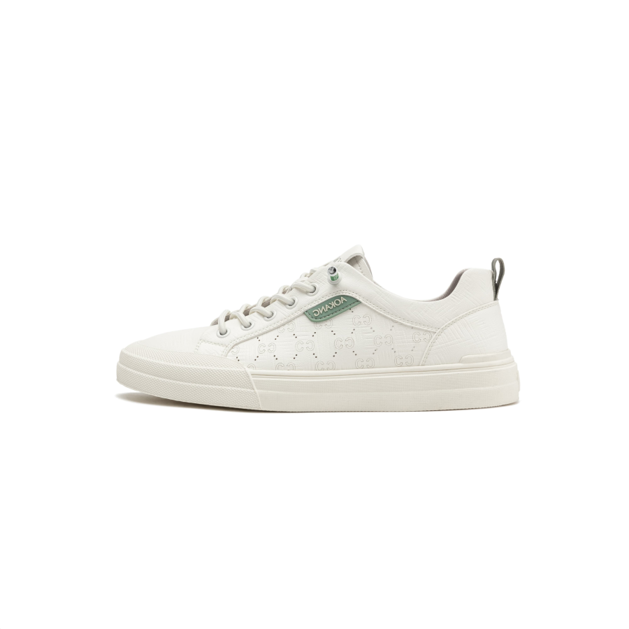 AOKANG Synthetic Leather Low top Skateboard Shoes Men's White