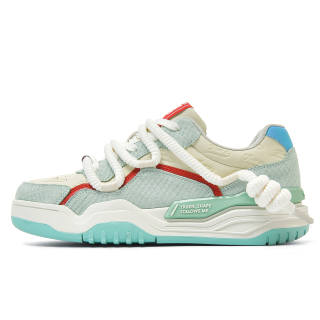 TRUE-N TRUEN Microfiber Leather Low top Skateboard Shoes Unisex Cyan