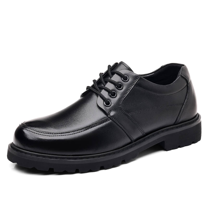 Shanpijiang Top Grain Cow Leather Casual Shoes Men's Black