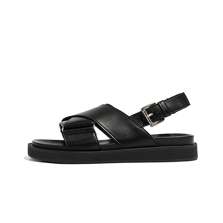 LAOMIAO Cow Split Leather Everyday Commute Casual Outerwear, Beach Sandals 3cm Women's